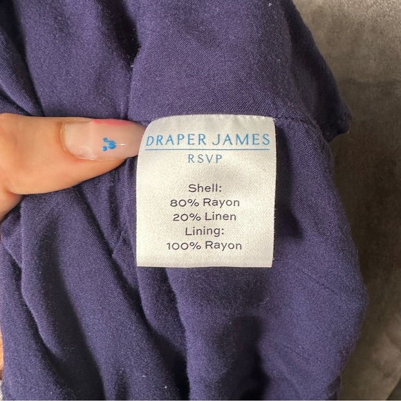 Draper James RSVP Smocked Midi Dress Navy Floral Print Women’s XL - Picture 7 of 9